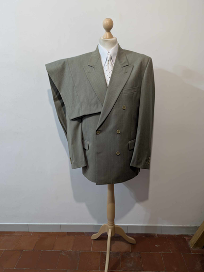 Fabuleux costumes croisé vert en laine