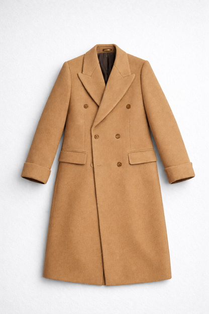 [Edition limité] Manteau croisé Camel en Laine/Alpaga