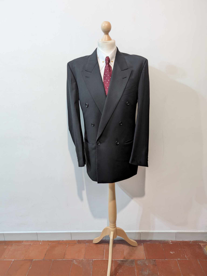 Classique costume croisé gris en laine