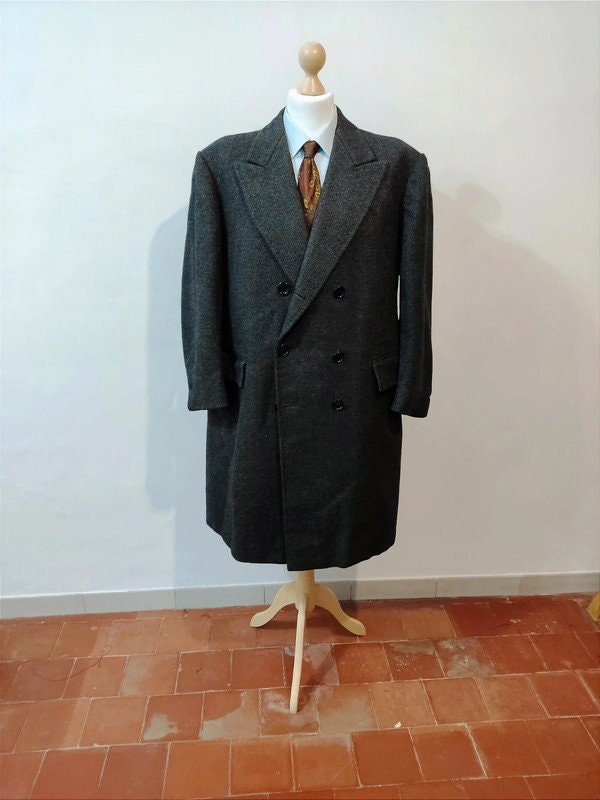 Double breasted tweed coat