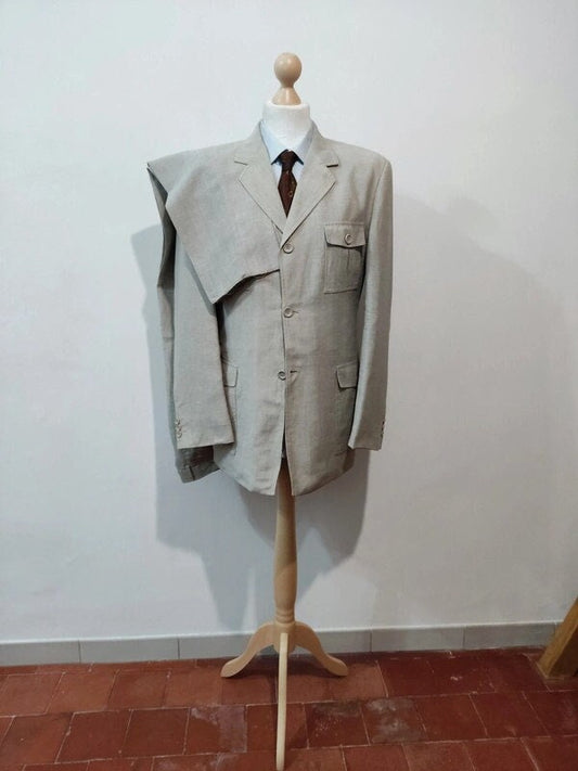 Grey linen suit