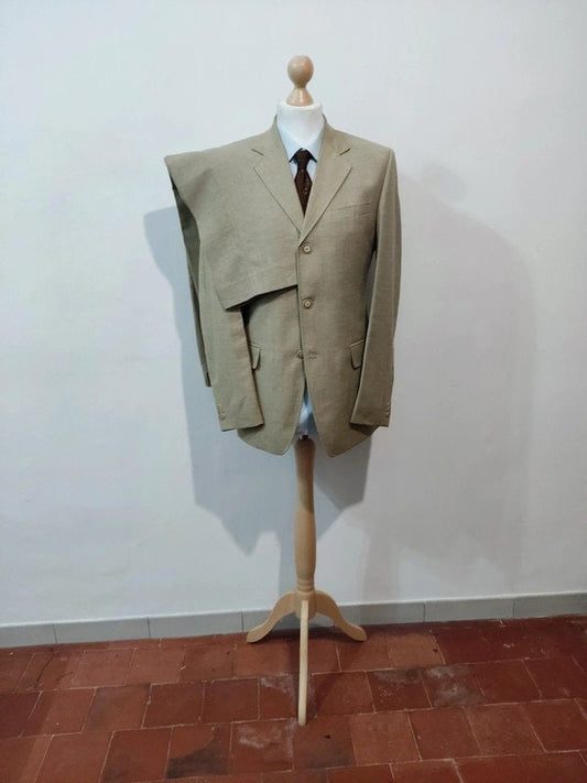 Beige grey linen suit