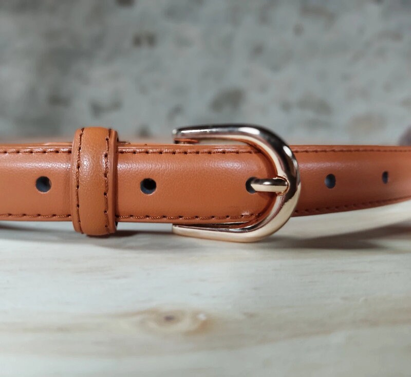 Brown/orange leather belt