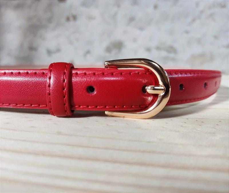 Red Leather Belt 1.9cm