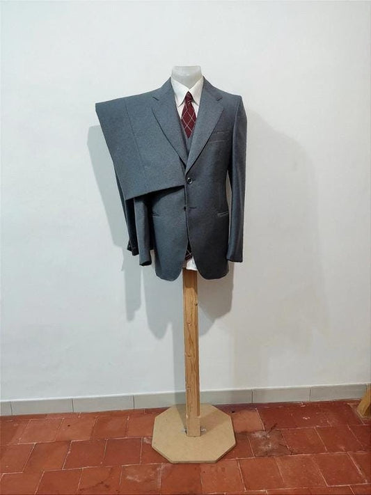 3 piece grey flannel suit