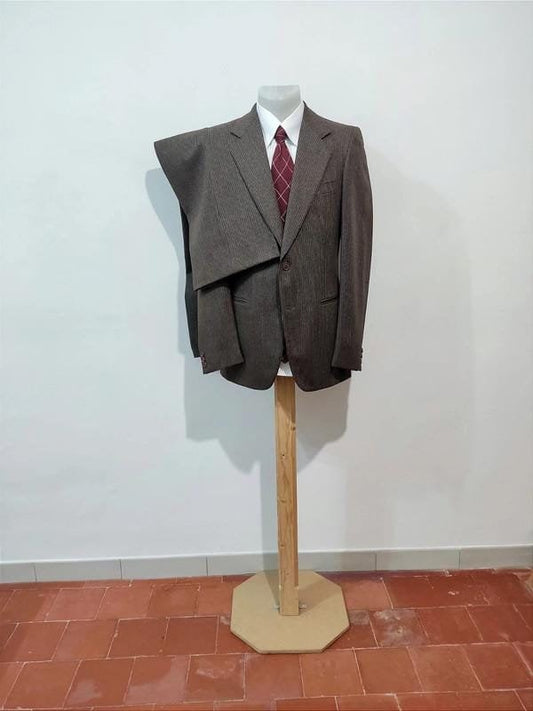 Brown pinstripe flannel suit