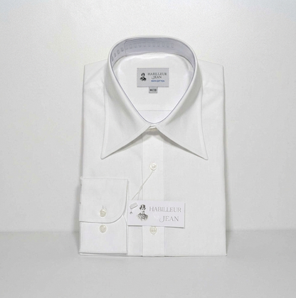 Chemise en twill de coton double retors, col français