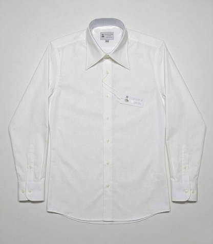 Chemise en twill de coton double retors, col français