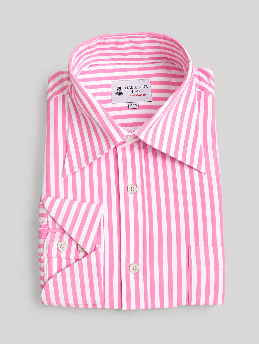 Seersucker-Hemd mit rosa Streifen
