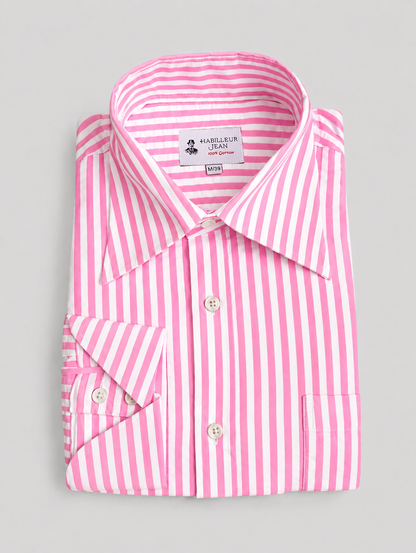 Seersucker-Hemd mit rosa Streifen