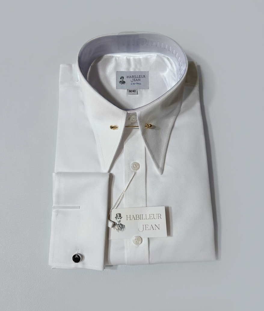 Double-twisted French collar shirt