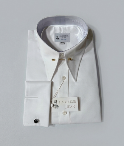 Double-twisted French collar shirt
